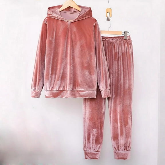 Vetsdori Long Sleeve Pajamas Sets for Women Casual Fleece Nightwear Velvet,Pants Soft Sleepwear Homewear Womens Pajamas 2 Pieces