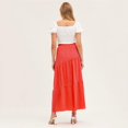 thumbnail image 3 of Vedolay Fringe Skirts Women's Plus Size Tiered Skirt,Red L, 3 of 5
