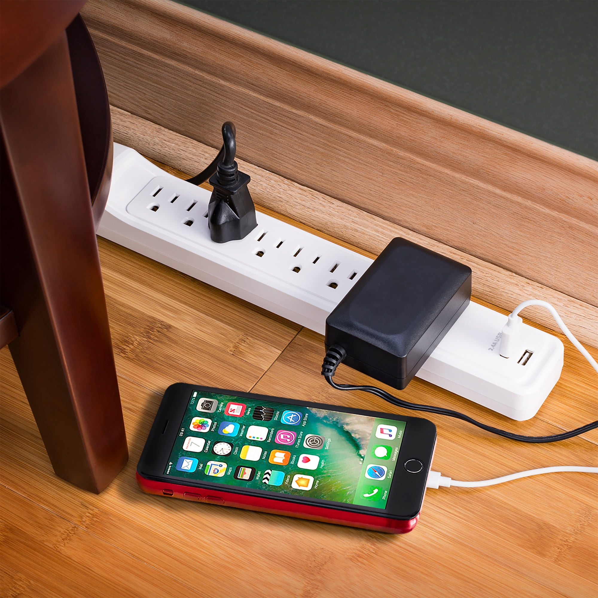 CyberPower P703URC1 - 2000 Joule White Surge Protector Power Strip with 2 USB-A Ports, 7 Outlets and 3 ft Extension Cord