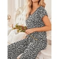 thumbnail image 3 of Avidlove 2 Pack Womens Pajamas Set Short Sleeve Sleepwear Top with Long Pants Soft Loungewear S-XXL, 3 of 7
