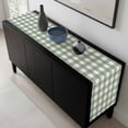thumbnail image 5 of Sage Green Buffalo Plaid Table Runner 72 Inches Long, Farmhouse Green White Checkered Kitchen Coffee Dining Table Decoration for Home Party Birthday Wedding Home Decor 18x72 Inches, 5 of 8