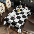 thumbnail image 2 of Black and White Checkered Pattern Rectangle Tablecloth 60"x102",Waterproof Polyester Rectangle Table Cloth, Wipeable Spillproof Polyester Tablecloth for Dining, Camping, Indoor and Outdoor, 2 of 6