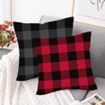 thumbnail image 3 of Red Black Buffalo Check Plaids Pillow Covers 18x18 Inch Merry Christmas Farmhouse Decorations Throw Pillow Cases Double Sided Super Soft Square Cushion Cover for Home Car Bed Sofa Couch, 3 of 5