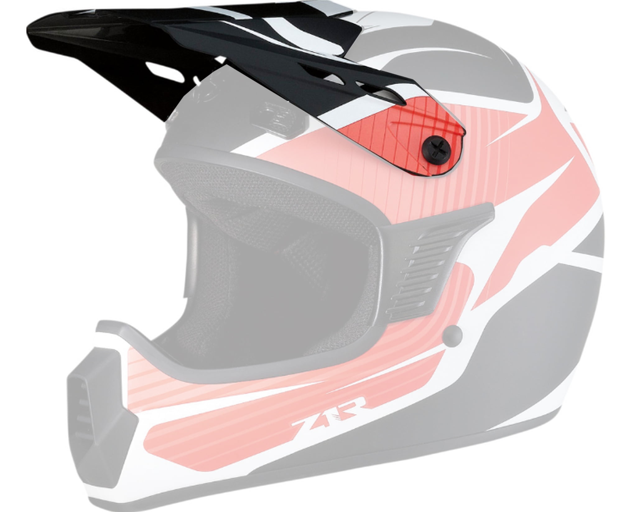 Z1R Rise Helmet Child Replacement Visor/Peak Flame Red