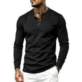 thumbnail image 2 of StSilkitty Men's Long Sleeve Shirts Lightweight Crewneck 3 Buttons T-Shirts Loose Casual Comfy Pullover Tops, 2 of 7