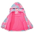 thumbnail image 6 of Besly Kids Girls Rain Jacket Fleece Lined Windbreaker Jacket Fashion Prints Hoodie for Fall Winter, 6 of 8