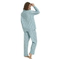 thumbnail image 3 of GLOBAL Womens Cotton Pajama Sets Long Sleeve Button Down Sleepwear Comfy Loungewear Soft Pjs Set Green Paisley M, 3 of 7