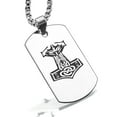 thumbnail image 1 of Stainless Steel Viking Mjolnir (Thor’s Hammer) Dog Tag Pendant Necklace, 1 of 3