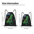 thumbnail image 4 of Bingfone Space Dino Cartoon Black Drawstrings Backpacks Bags For Men Women Gym Drawstrings Bag, 4 of 9