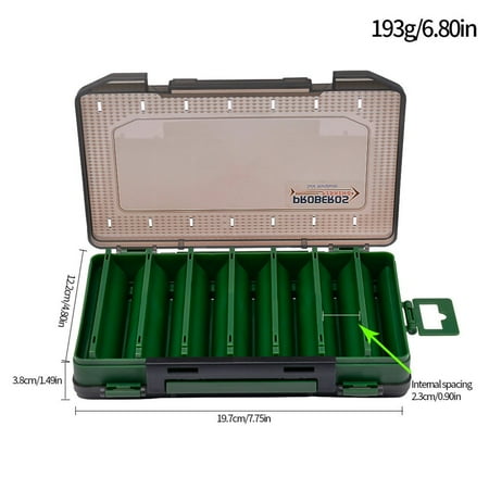 Oversized Fishing Tackle Box Double Layer Bait Box Portable Fishing Gear Box Green