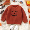thumbnail image 2 of Odeerbi Infant Girls Halloween Sweater Cute Winter Thermal Knit Crewneck Sweater Baby Halloween Cute Sweater Baby Knitted Top Infant Clothes Orange, 2 of 6