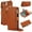 Brown, variant on Crossbody Wallet Case for iPhone 8 Plus / iPhone 7 Plus RFID Blocking Card Slots, PU Leather Magnetic Snap Wristband Strap Zipper Pocket Phone Case with Stand Secure Ring Buckle, Red
