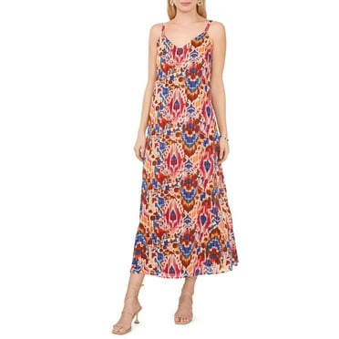 Vince Camuto Women's Printed Sleeveless Tie Shoulder Jumpsuit Brown Size S $70