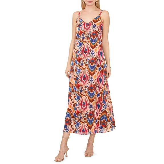 Vince Camuto Women's Printed Sleeveless Tie Shoulder Jumpsuit Brown Size S $70