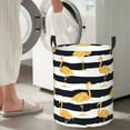 thumbnail image 4 of Lsque Gold Flamingo pattern Laundry Hamper Basket, Tall Woven Rope Hamper Basket for Clothes, Lightweight Storage Basket, Collapsible Waterproof-Small, 4 of 8