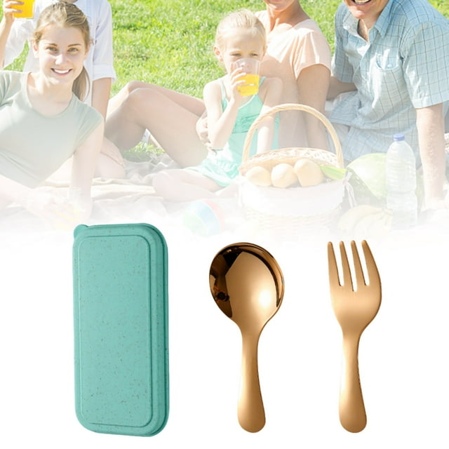 304 Stainless Steel Fork and Spoon Dining Set for Outdoor Picnic Camping Travel Portable Tableware
