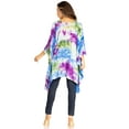 thumbnail image 2 of Sakkas Adalwin Second TieDye Desert Sun Circle Ponch Tunic Top Blouse W/Embroidery - 38-TurquoisePurple - One Size, 2 of 4