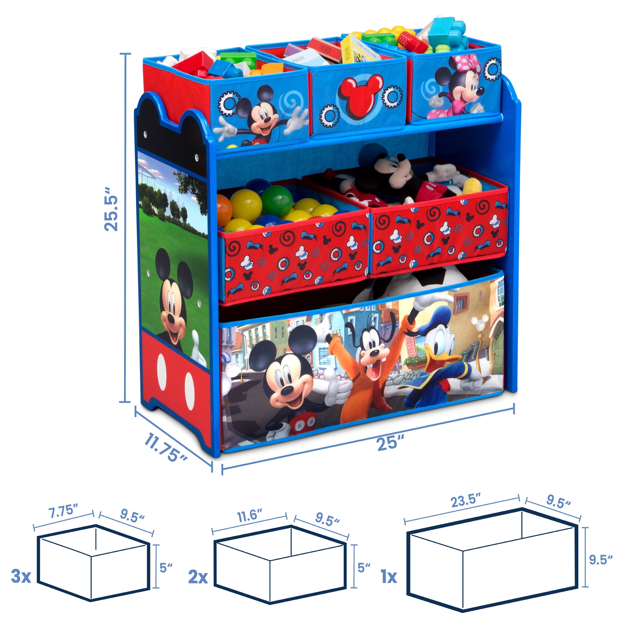 Details about   Mickey Mouse Blue Red Toy Box Organizer Storage Chest Bins Kids Playroom Bedroom 
