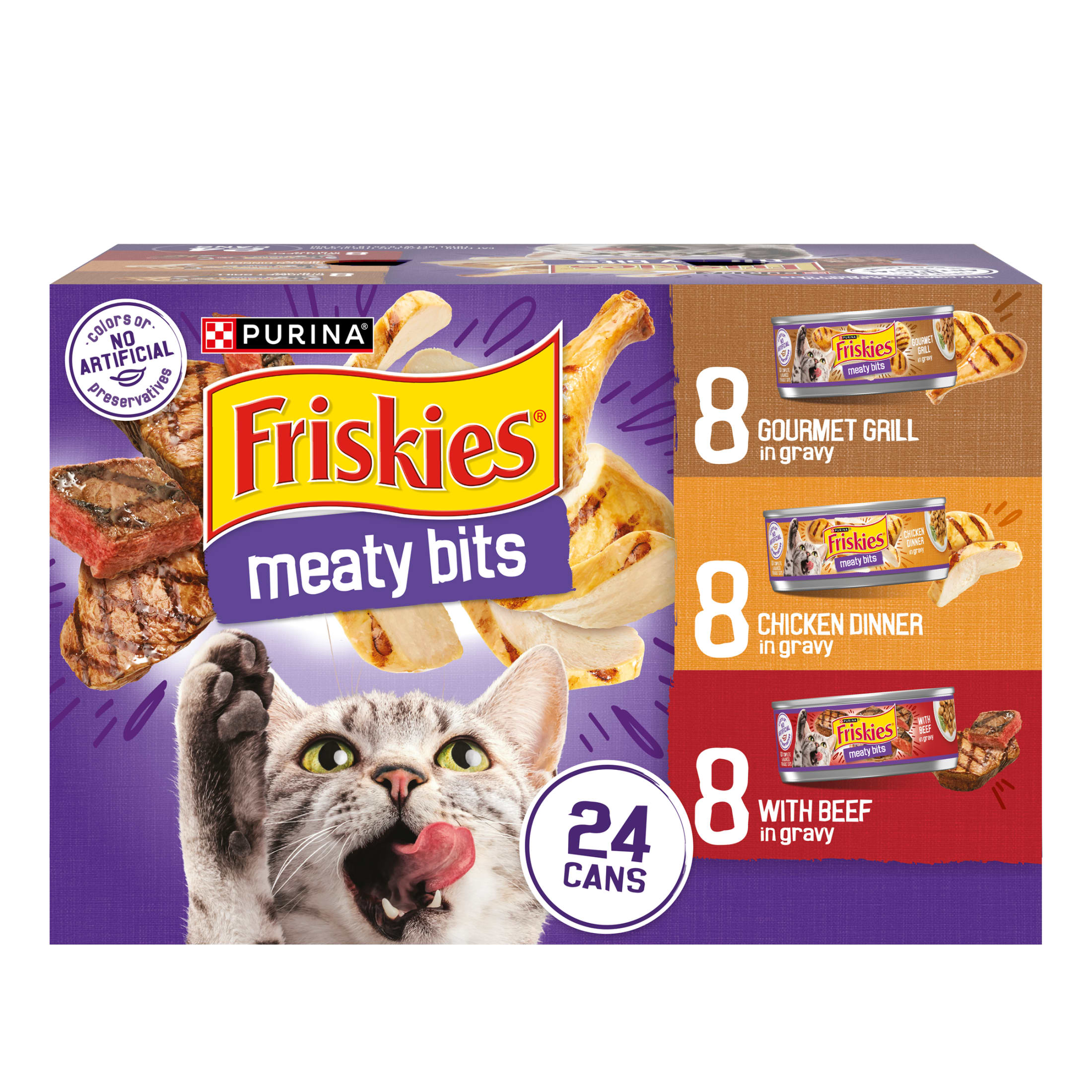 Friskies Meaty Bites Variety Pack Wet Cat Food, 5.5 oz Cans