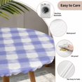 thumbnail image 4 of Round Fitted Tablecloth,Farmhouse Pastoral Lavender Lattice Circle Table Cover Waterproof Table Cloth with Elastic Edge,Purple Buffalo Checkered Outdoor Tablecloths for Kitchen Picnic 36-44in, 4 of 9