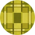 thumbnail image 1 of Ahgly Tapis Rond Lavable en Machine Intérieur Transitionnel Jaune, 3 Pieds Rond, 1 of 7