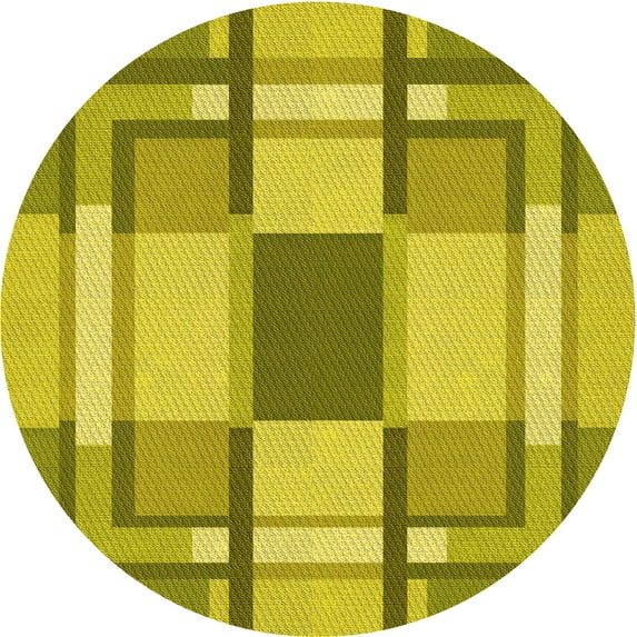 Ahgly Company Indoor Round Patterned Rubber Ducky Yellow Area Rugs, 7' Round