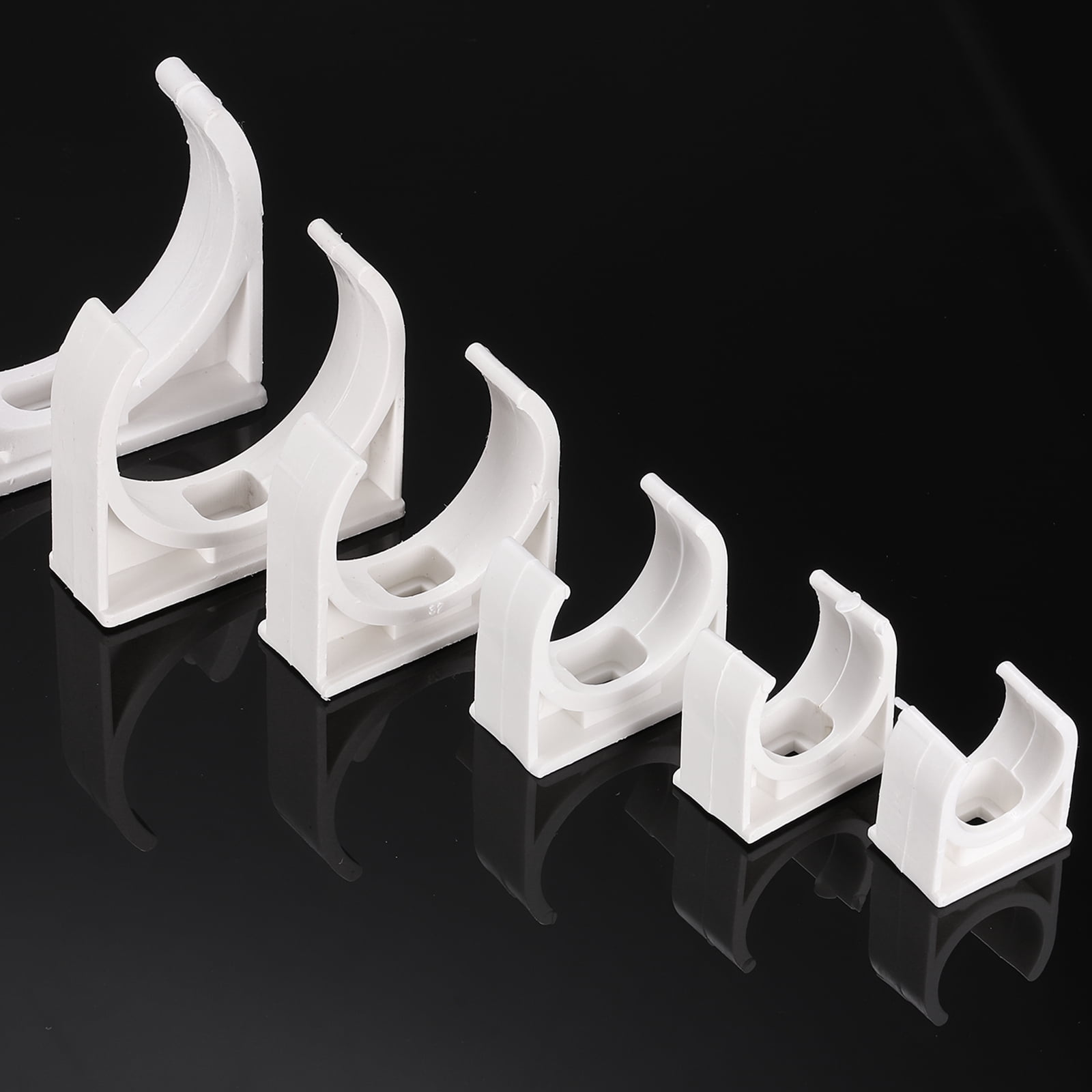 Uxcell 100pcs 5/8" (16mm) U-Shaped Water Pipe Clamps Clips for TV Trays, White