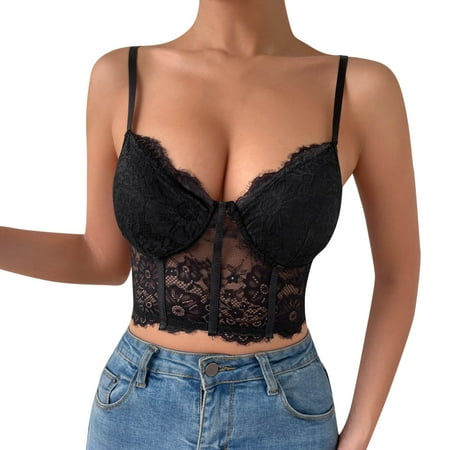 HYSYSB Sports Bras for Women balconette Bras for Women bras for Women seamless Bra womens Fashion Sexy Round Neck Wrapped Chest Solid Color Vest Tank Shirt Blouse bralettes for Women Black M