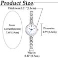 thumbnail image 2 of Reloj de mujer Elegante reloj de pulsera analógico de cuarzo Reloj de mujer pequeño y sencillo para negocios informal con pulsera de metal plateada, 2 of 4