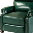 thumbnail image 6 of 14 Karat Home Leoncio Genuine Leather Cigar Recliner with Wood Base in Green, 6 of 11