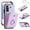 Purple, variant on MYKOMI Phone Case for Samsung Galaxy A24 4G/5G Wallet Cell Cover with HD Screen Protector and Crossbody Strap Ring Stand RFID Credit Card Holder A 24 24A LTE Women Girls