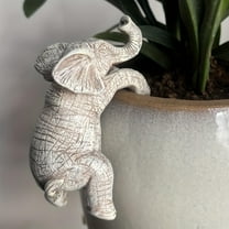 Elephant Planter Hugger Figurine -Resin Hanging Elephant Statue Flower Pot Holder for Garden, Balcony, Patio, Lawn, and Home Decor