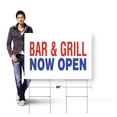 thumbnail image 4 of Bar and Grill Now Open Yard Sign 10 Pack of 24 Inch x 36 Inch Single Sided Weatherproof Heavy-Duty Plastic with Stake | Restaurant Promotions, New Location, Nightlife | Made in USA, 4 of 7