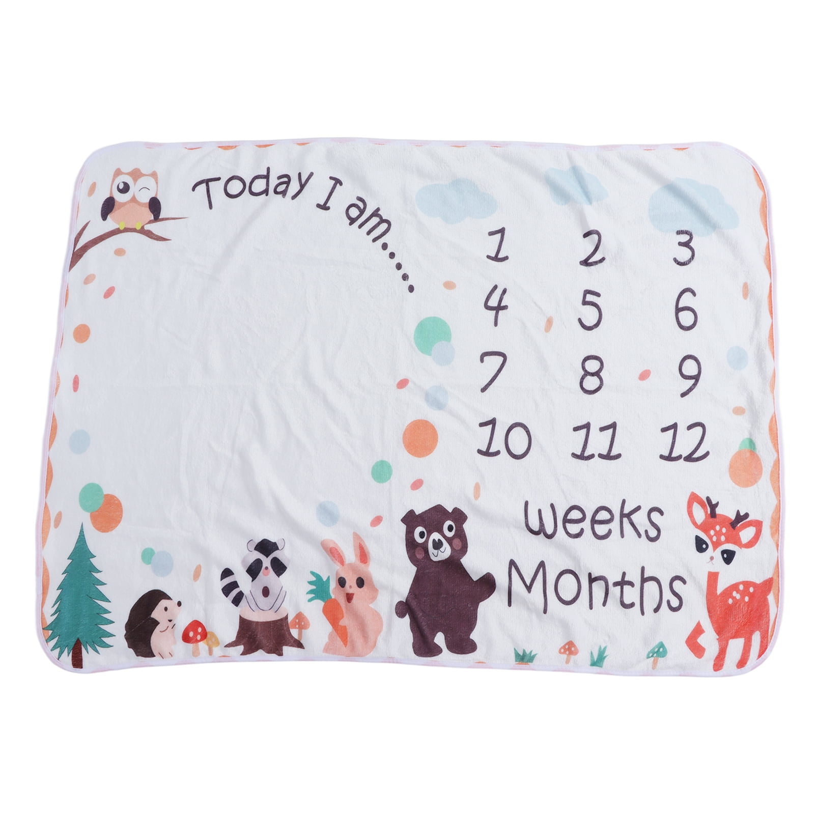 Ccdes Infant Milestone Blanket Baby Monthly Milestone Blanket Animal Pattern Cute Skin Friendly Colourfast For Photography 100x75cm 39.4x29.5in1cm