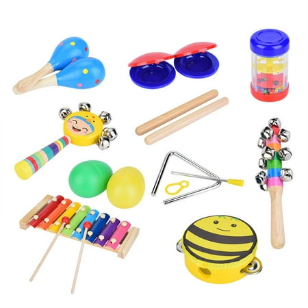 Greensen Toddler Musical Instruments 16Pcs Wooden Percussion ...