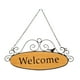thumbnail image 2 of Letrero de bienvenida para puerta de entrada con cadena colgante, placa de madera decorativa Marco negro, 2 of 9