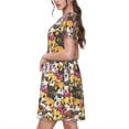 thumbnail image 2 of Naloa Cute Cat Cartoon Print Womens Summer A-Line Dress with Pockets,Short Sleeve Dresses,Flowy Beach Swing Dress for Vacation Travel, 2 of 6