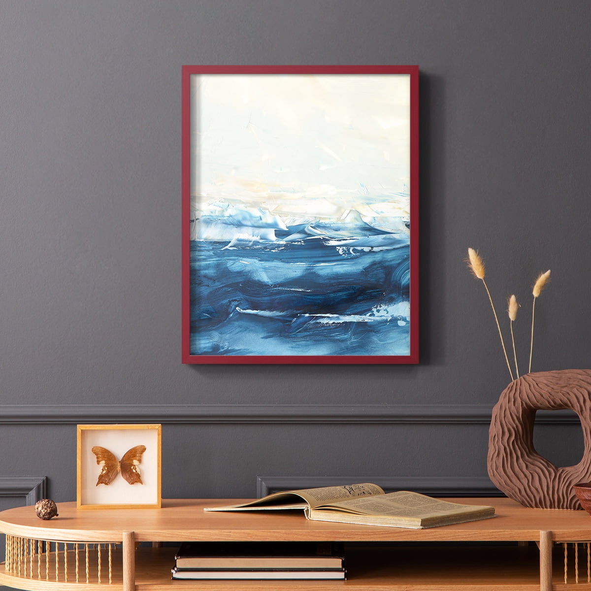Wave after Wave II Framed Print in Red Solid Wood 8 x 10 Framed Print