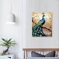thumbnail image 4 of COMIO Peacock Wall Art Peacock Golden Tree Pictures Wall Decor Colorful Bird Peacock Canvas Painting Modern Decoration Artwork for Bathroom Living Room Bedroom Office Framed Ready to Hang, 4 of 5