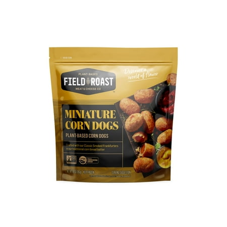Field Roast Miniature Plant-Based Corn Dogs, 10oz, 12 CT Resealable Bag (Frozen)