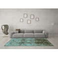 thumbnail image 3 of Ahgly Company Indoor Square Oriental Light Blue Traditional Area Rugs, 5' Square, 3 of 4
