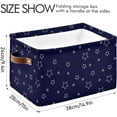 thumbnail image 3 of Coolnut Large Foldable Storage Bin Random Stars Navy Blue Fabric Storage Baskets Collapsible Decorative Baskets Organizing Basket Bin with PU Handles for Shelves Home Closet-1Pack Decor Gifts, 3 of 7