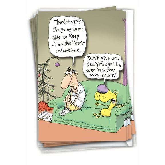 12 New Year Cards Pack (1 Design, 12 Cards) - Keeping Resolutions B1496