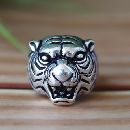 Tiger Head Ring, 925 Silver Ring, Animal Jewelry, Statement Ring, Men's Silver Ring, Gothic Ring, Animal Ring, Jungle Cat Ring, Biker Ring