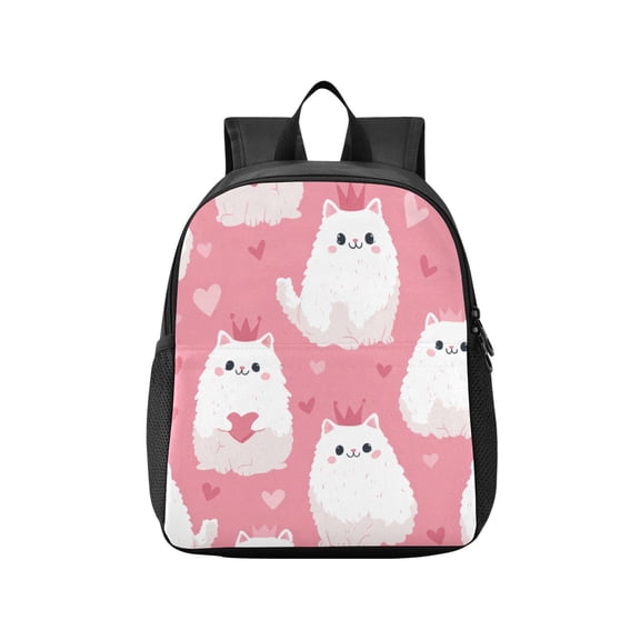 Toddler Backpack Charming Cute White Cats Waterproof Lightweight Backpack Casual Mini Daypack for Daycare & Travel