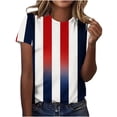 thumbnail image 2 of 4th of July Shirts Women USA T-Shirt American Flag Crew Neck Tee Tops, 2 of 7