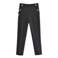 thumbnail image 2 of WCMZJ Womens Button Down Dressy Pants 2024 Trendy Straight Leg Pants Bussiness Work Trousers Mid Rise Solid Color Trouser with Pockets, 2 of 4