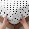 thumbnail image 3 of King Size Fitted Sheet Set - Black Polka Dot 3 Piece Bedding Sets 16" Deep Pocket Fitted Sheet with 2 Pillowcases, Modern Simple Geometric Circle Brushed Microfiber Hotel Luxury Bed Sheets, 3 of 9