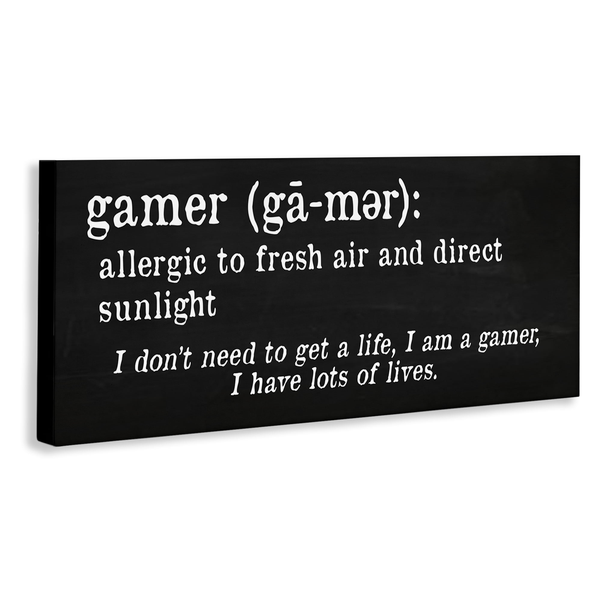 Stupell Industries Funny Gamer Definition Novelty & Humor Painting Wrapped Canvas Art Print Wall Art, 48 x 20