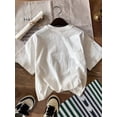 thumbnail image 2 of Young Boy Casual Minimal Letter Graphic Round Neck Short Sleeve T-Shirt, Cotton Blend, Suitable For Summer, 2 of 5